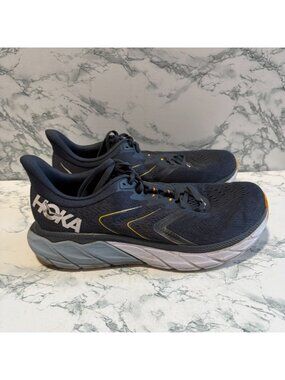 Hoka One One Men 10 2E Arahi 5 Shoe Running Sneaker Navy Blue Athletic Active
